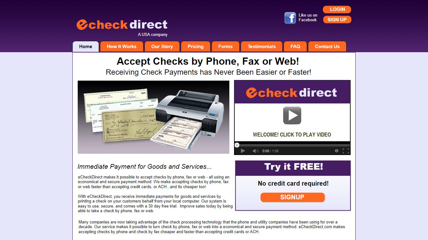 Accept Checks By Phone, Checks By Fax, Checks By Web