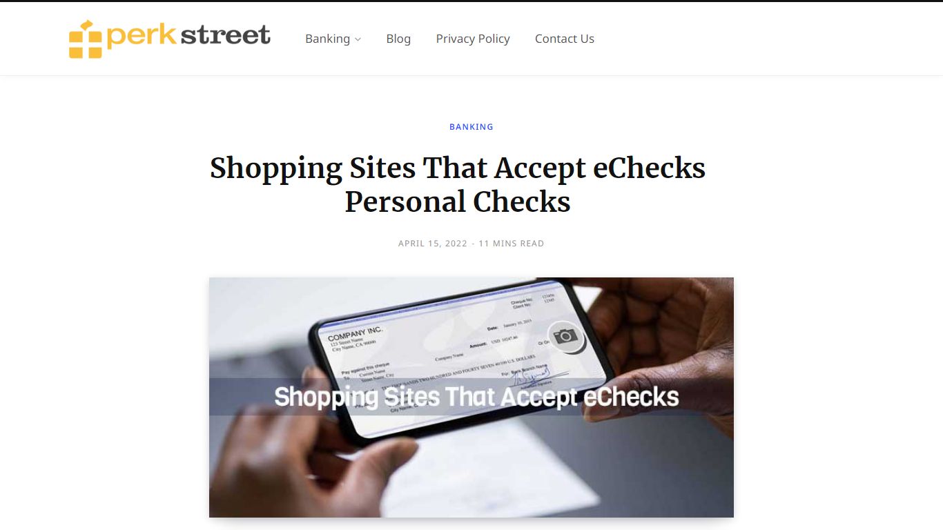 Shopping Sites That Accept eChecks Personal Checks - PerkStreet